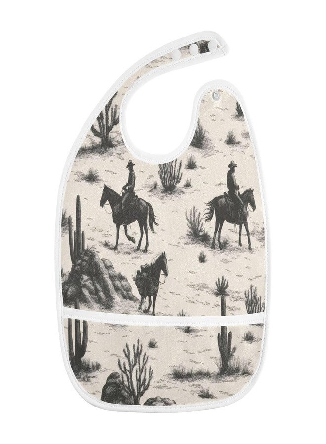 WELLDAY Baby Bibs for Boy and Girls 2 Pack Cotton Adjustable Newborn Bibs for Drooling & Teething, Wild West Cowboys - Image 1