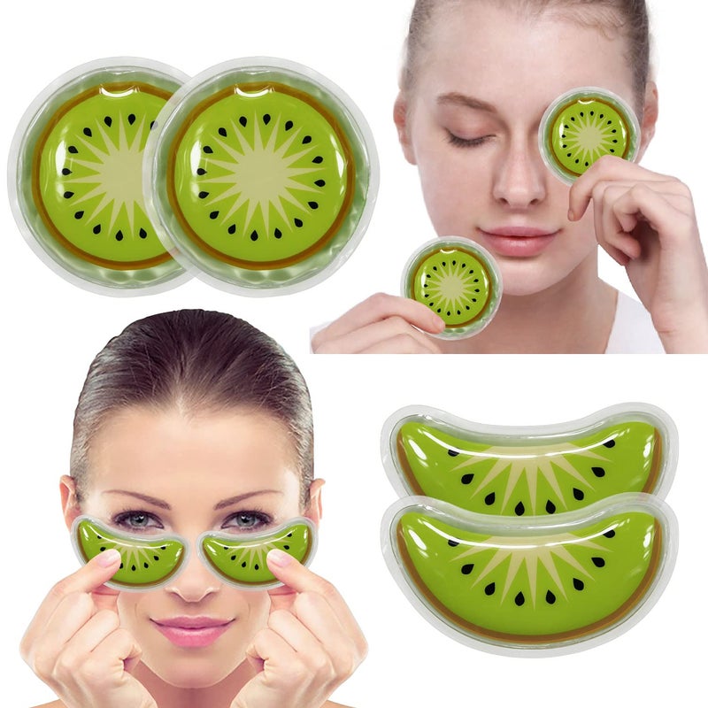 ZNCUETD Gel Ice Pack Reusable Cooling Eye Pads and Under Eye PatchesEye Hot Cold Treatment Pack for RednessPain Relief and Eye Relax Kiwi