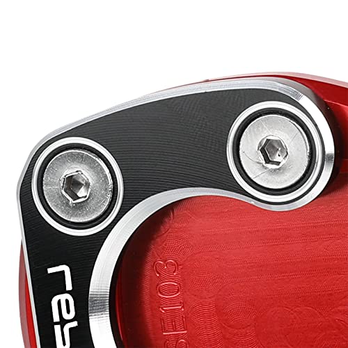 OXLLONE Motorcycle Kickstand Side Stand Enlarger Extension Pate Pad Compatible with Rebel 300/500 CMX300 CMX500 2017-2023 (Red) - Image 5