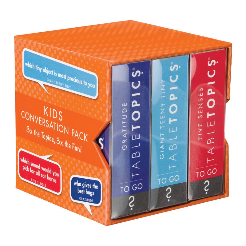TableTopics Kids Conversation Pack for Families with Young Children, 120 Engaging Question Cards for Dinner & Classrooms, Boxed Set of 3 Topics, Stocking Stuffer - Image 1