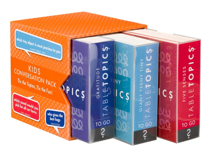 TableTopics Kids Conversation Pack for Families with Young Children, 120 Engaging Question Cards for Dinner & Classrooms, Boxed Set of 3 Topics, Stocking Stuffer - Image 2
