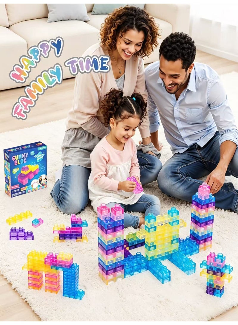 Prime Choice Gummy Bloc Soft Sensory Building Blocks - 40PCS Flexible TPR Construction Toy, Multiple Colors & Shapes, Safe for Toddlers 3+, STEM Learning & Fidget Toy for Kids - Image 5