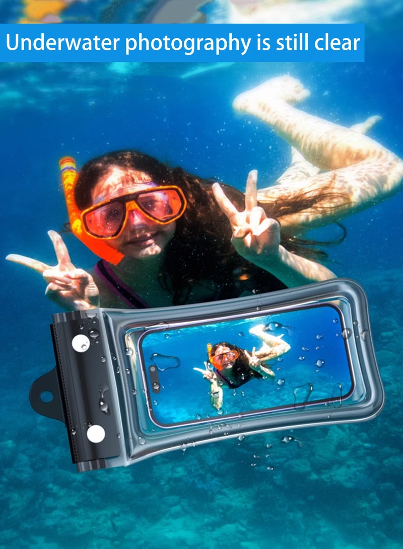 2Pcs Waterproof Phone Case, IPX8 Certified 30M Waterproof Phone Pouch,Quadruple Waterproof Cell Phone Case,Fit for Big Phones up to 6.7'' Compatible with iPhone 12/13/14/15/16 Pro or Max  - Image 3