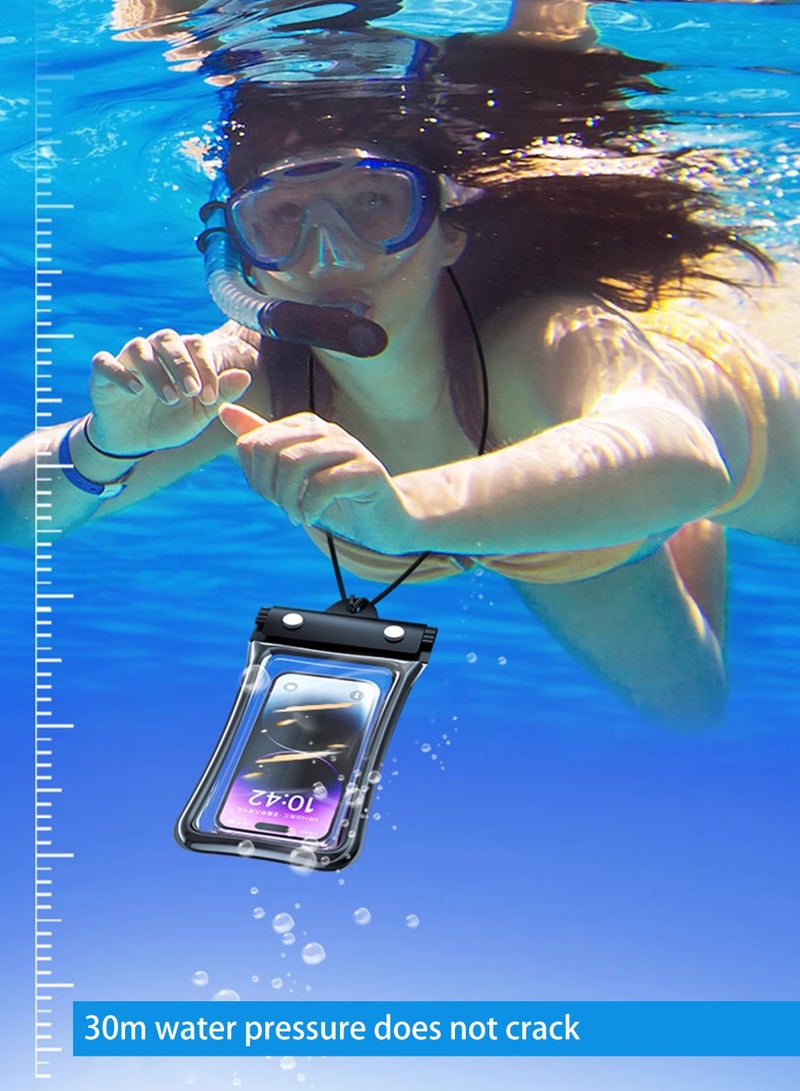 2Pcs Waterproof Phone Case, IPX8 Certified 30M Waterproof Phone Pouch,Quadruple Waterproof Cell Phone Case,Fit for Big Phones up to 6.7'' Compatible with iPhone 12/13/14/15/16 Pro or Max  - Image 4