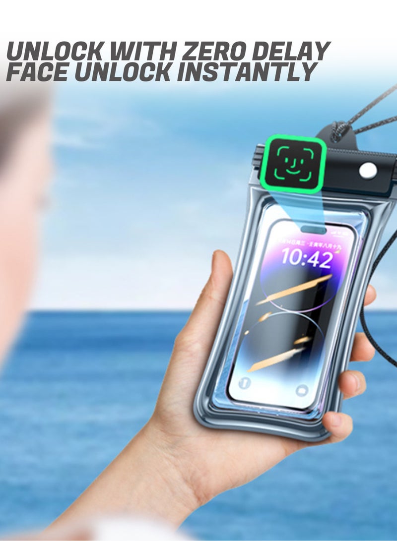 جراب هاتف مقاوم للماء 2 قطعة ، حقيبة هاتف مقاومة للماء 30 مترا معتمدة من IPX8 ، حافظة هاتف خليوي رباعية مقاومة للماء ، تناسب الهواتف الكبيرة حتى 6.7 بوصة متوافقة مع iPhone 12/13/14/15/16 Pro أو Max - Image 4