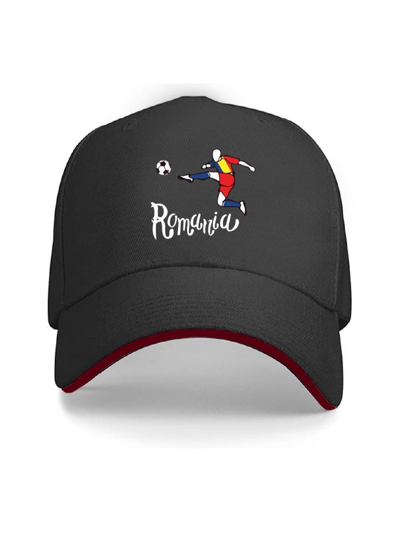 PRINTSHOP4ME Romania Unisex Adult Football Cap for Both Men and Women With Metal Adjustable Buckle Closure - Perfect for Football Fans, Match Days, Outdoor Activities, and Everyday Wear - Image 1