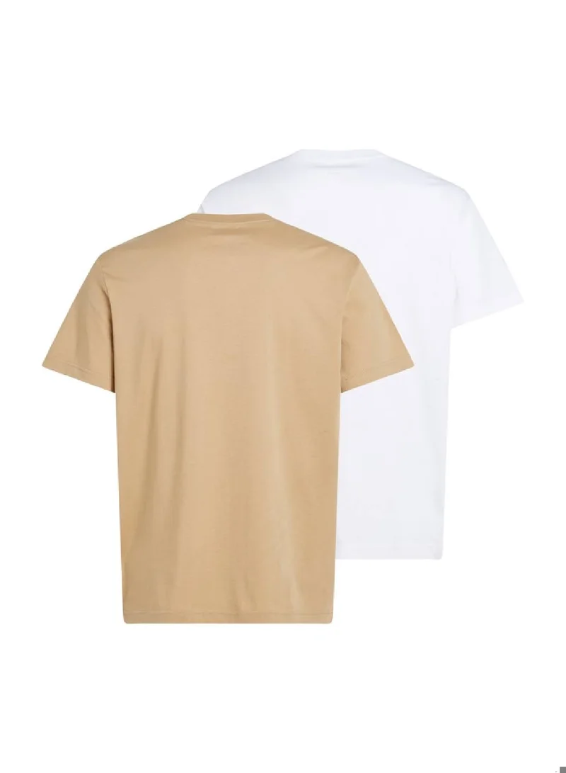 Calvin Klein Jeans Men's 2 Pack Monogram T-Shirts - Cotton jersey, Multicolored