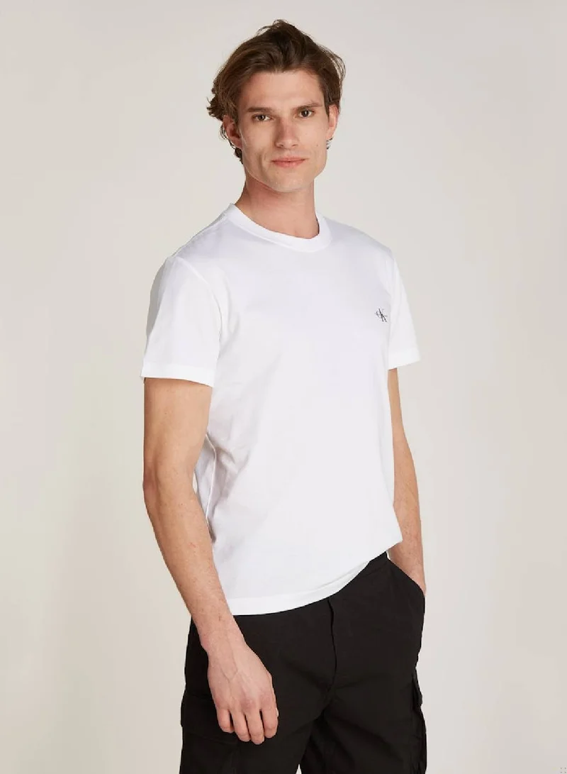 Calvin Klein Jeans Men's 2 Pack Monogram T-Shirts - Cotton jersey, Multicolored