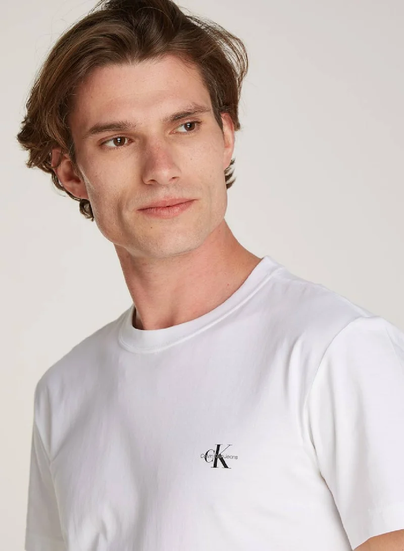 Calvin Klein Jeans Men's 2 Pack Monogram T-Shirts - Cotton jersey, Multicolored
