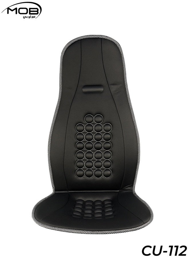 MOB Premium Black Universal Car Seat Cushion & Backrest Support Pad with Built-in Massage Nodes  Ergonomic Design for Back Pain Relief, Improved Posture, and Spinal Alignment Sideless Fit for Cars, Trucks, Semis, Office, and Home Chairs for All-Day Comfort and Support - Image 1