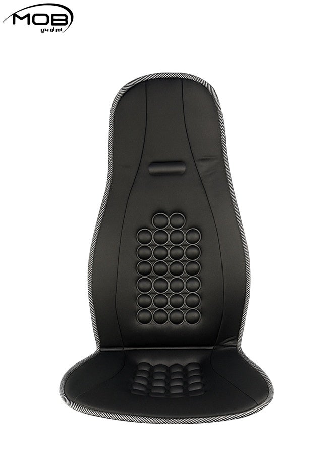 MOB Premium Black Universal Car Seat Cushion & Backrest Support Pad with Built-in Massage Nodes  Ergonomic Design for Back Pain Relief, Improved Posture, and Spinal Alignment Sideless Fit for Cars, Trucks, Semis, Office, and Home Chairs for All-Day Comfort and Support - Image 2