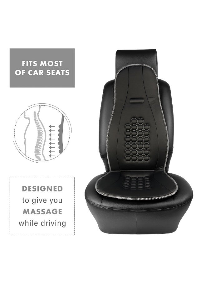MOB Premium Black Universal Car Seat Cushion & Backrest Support Pad with Built-in Massage Nodes  Ergonomic Design for Back Pain Relief, Improved Posture, and Spinal Alignment Sideless Fit for Cars, Trucks, Semis, Office, and Home Chairs for All-Day Comfort and Support - Image 4