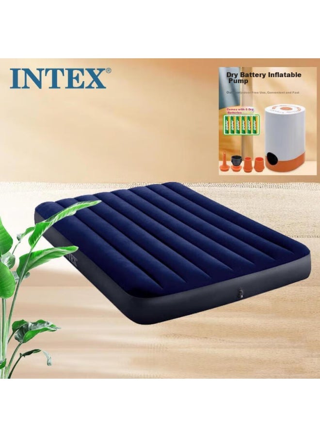 Intex64758 Double Inflatable Bed, Air Mattress, Outdoor Car Camping Tent, Moisture-proof Mat, Home Floor Sleeping Pad, Folding Bed - Image 1