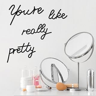 Hotop Hotop Bathroom Metal Words Decor You Are Like Really Pretty Sign Black Metal Words Decor Bath Word Art Decals for Home  - Image 1