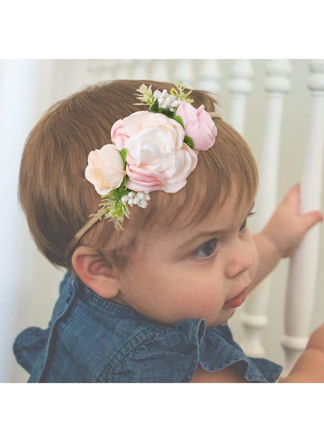 mligril Baby Girl Floral Headbands Set - 3pcs Flower Crown Newborn Toddler Hair Accessories by mligril（1-6 years old） - Image 3