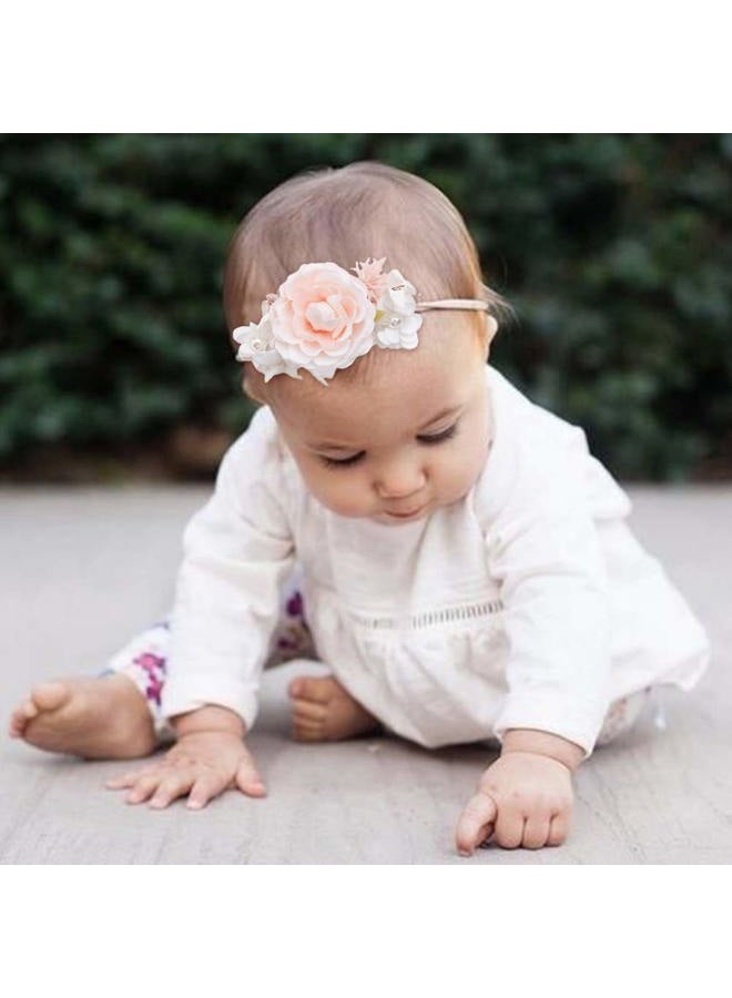 mligril Baby Girl Floral Headbands Set - 3pcs Flower Crown Newborn Toddler Hair Accessories by mligril（1-6 years old） - Image 2