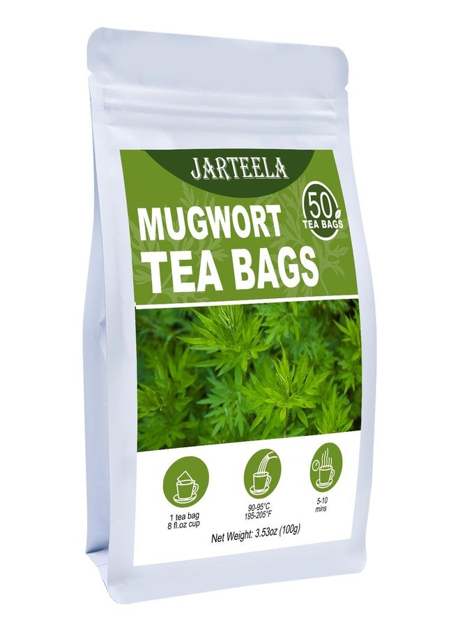 Jarteela - Mugwort Tea Bag, 2g x 50 Count - Pure Mugwort Herb - Natural Herbal Tea Bags for Digestion - Non-GMO - Caffeine-free Tea - Image 1