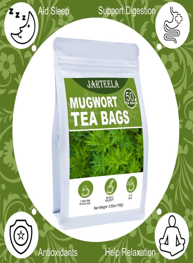 Jarteela - Mugwort Tea Bag, 2g x 50 Count - Pure Mugwort Herb - Natural Herbal Tea Bags for Digestion - Non-GMO - Caffeine-free Tea - Image 3