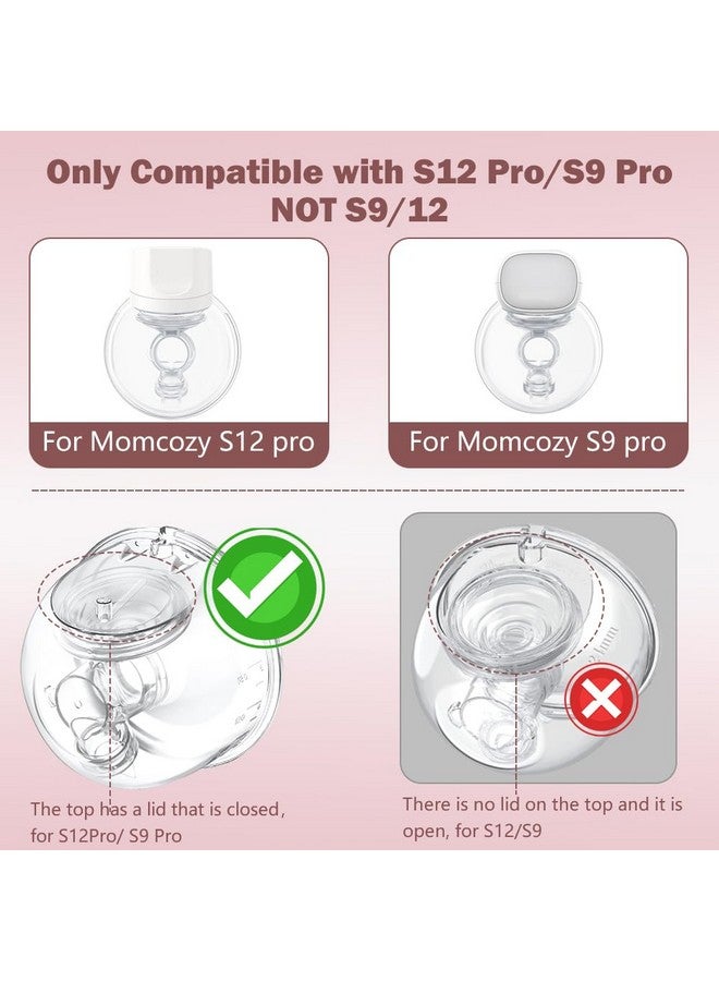 IVARONAL Two Full Milk Collector Cup Sets with 24mm Flange Compatible with Momcozy S12 Pro/S9 Pro Breast Pump, NOT for S9/S12, Replacement Pump Parts with Duckbill Valve, Flange, Diaphragm, Linker, Collector - Image 3