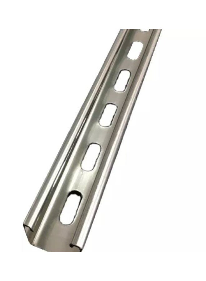 ROBUSTLINE Chrome Plated Single Slim Slotted Channel With Brackets For Glasses Adjustable Single Slim Heavy Duty Home Kitchen Shop Organizer 100Cm Channel 2 Pieces With 16 Brackets - Image 2