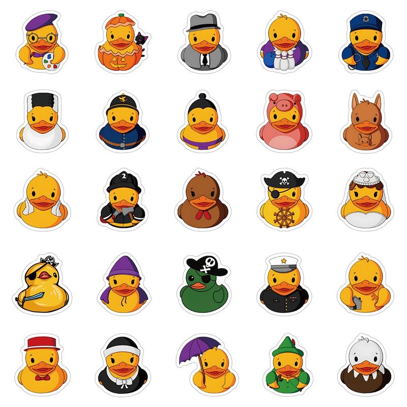 YEESACG 200Pcs Rubber Duck Kawaii Waterproof Stickers Pack | Animals Ducks Unlimited Cool Deacls Graffiti Vinyl for Water Bottle Skateboard Luggage Laptop Computer Phone - Image 4