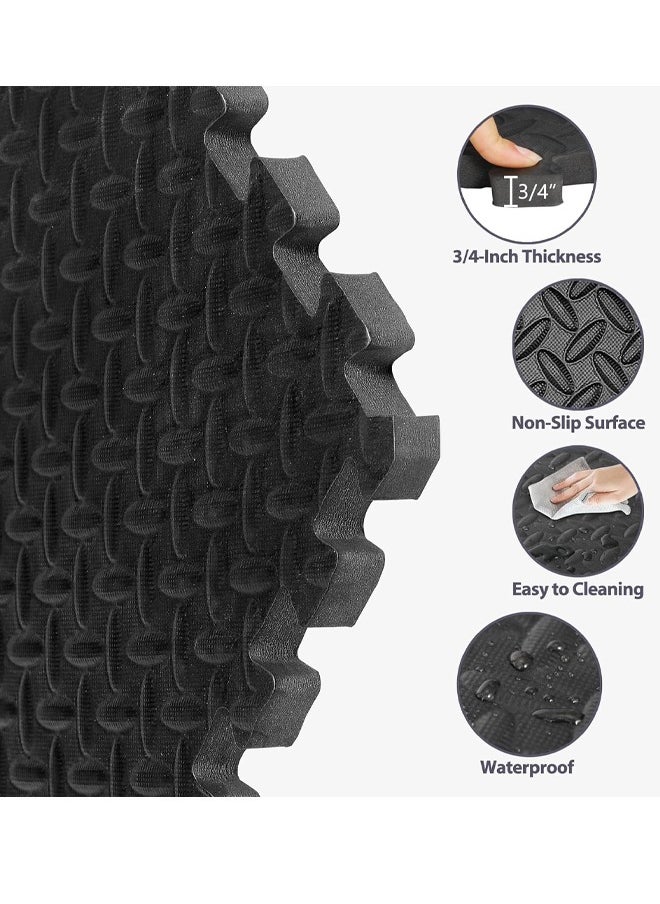 Generic - Gym Flooring for Home Gym Interlocking Exercise Mat Tiles for Home Gym Exercise EVA Foam Floor Padding with Border for Workout Equipment Floor Padding for Kids Baby Play Mat - Image 1