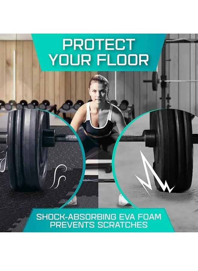 Generic - Gym Flooring for Home Gym Interlocking Exercise Mat Tiles for Home Gym Exercise EVA Foam Floor Padding with Border for Workout Equipment Floor Padding for Kids Baby Play Mat - Image 1