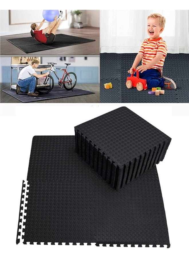 Generic - Gym Flooring for Home Gym Interlocking Exercise Mat Tiles for Home Gym Exercise EVA Foam Floor Padding with Border for Workout Equipment Floor Padding for Kids Baby Play Mat - Image 1