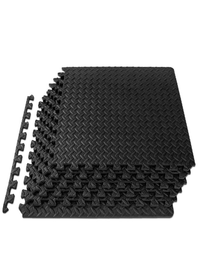 Generic - Gym Flooring for Home Gym Interlocking Exercise Mat Tiles for Home Gym Exercise EVA Foam Floor Padding with Border for Workout Equipment Floor Padding for Kids Baby Play Mat - Image 1