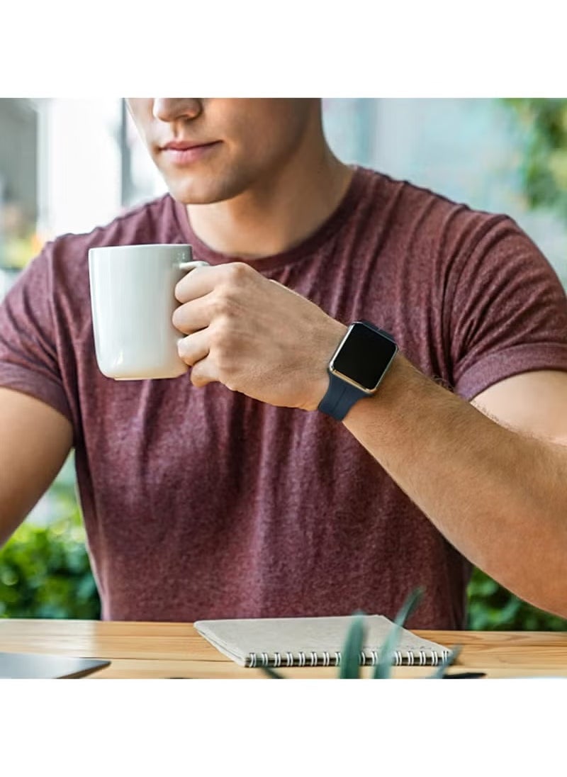 DUSALA - Apple Watch Band 45mm & 49mm for Men – Quick Release Soft Silicone Sport Strap – Skin-Friendly, Lightweight, Durable Replacement Band Compatible with Apple Watch Series 7, 8, Ultra – Comfortable, Sweat-Resistant, and Stylish for Everyday Active Wear - Image 1