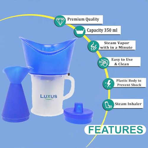 Luxus LVAP-102 3in1 steamer for cold and cough, vaporizer steamer for cough,cold and facial, steam inhaler & vapourisers for adult - Image 2