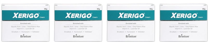 Brinton Brinton Xerigo Intense Skin Moisturizing Cream with Exfoliating Ingredients for Cracked Feet Elbow Knees Prevents Moisture Loss 50g x Pack of 4 - Image 1