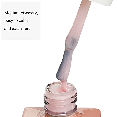 FZANEST Milky Pink Gel Nail Polish Builder Rubber Base Gel for Nails Strengthener Extension Building Aprex Natural Nails Brush On Builder In a Bottle UV LED - Image 5