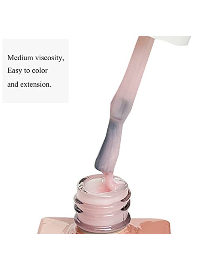 FZANEST Milky Pink Gel Nail Polish Builder Rubber Base Gel for Nails Strengthener Extension Building Aprex Natural Nails Brush On Builder In a Bottle UV LED - Image 4