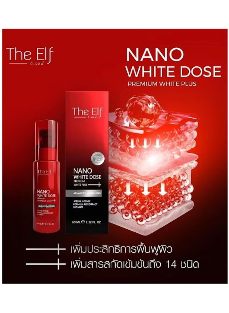 The Elf Nano White Dose White Plus 60ml Glutathione Vitamin C Skin Whitening Glowing Serum for Face and Body Dark Spot Remover Brightening Booster Anti Pigmentation Thailand Made - Image 2