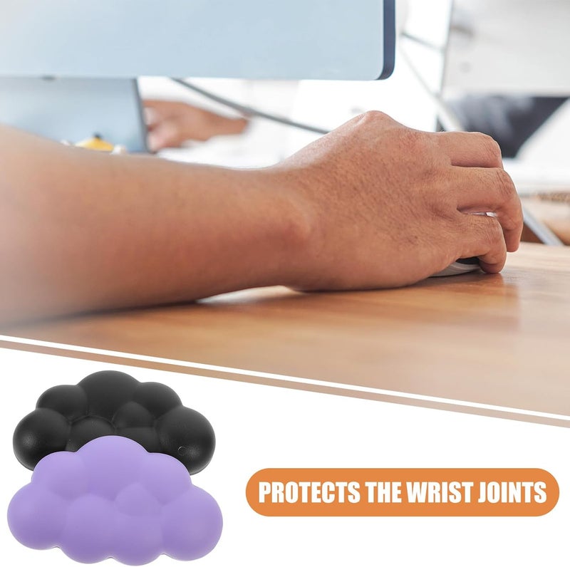 FUOYLOO 2pcs Keyboard Wrist Rest and Mousepad Set Non-Slip Gel Wrist Support Pads for Office and Computer Keyboard Comfort Cushion for Desk Use - Image 3