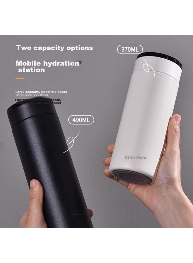 cille Xile Insulated Mug, 316 Stainless Steel Water Bottle, Large Capacity For Men And Women, Business Office Tea Cup, Stylish Cup, 370ml - Image 3