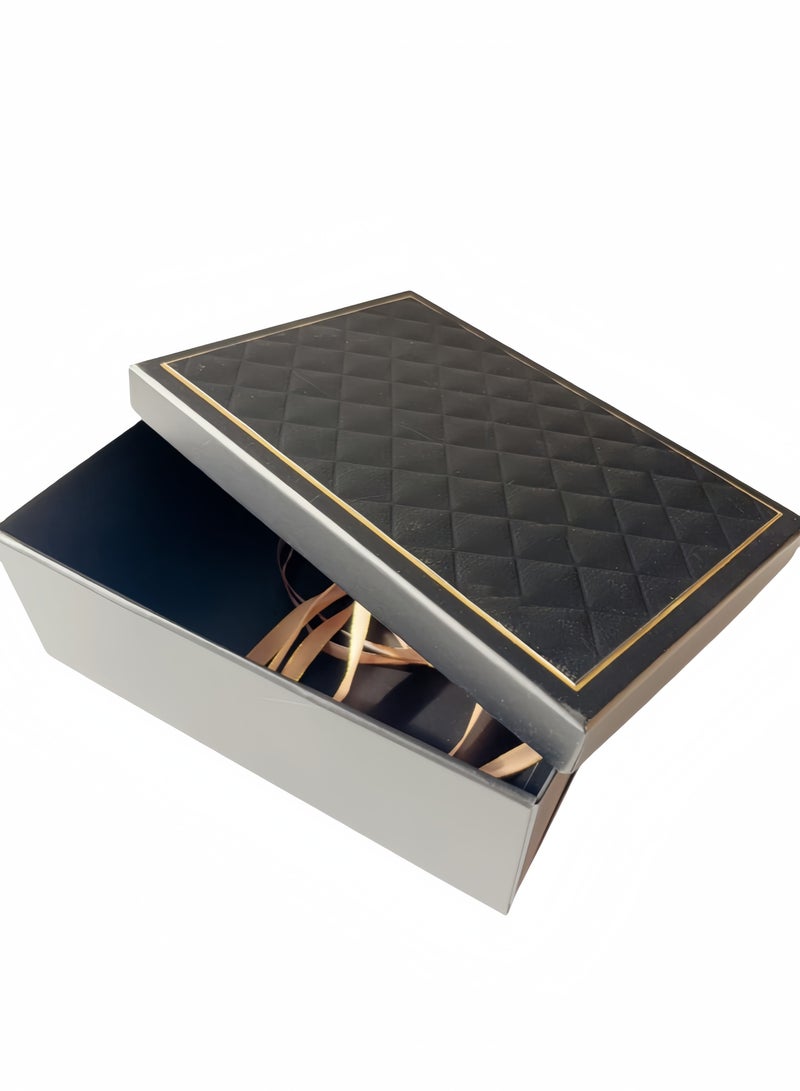 Black Gift Box Set 25x18.5x2cm Empty Gift Box For Men,With Lid,Hard Cardboard Packaging Boxes For Party - Image 2