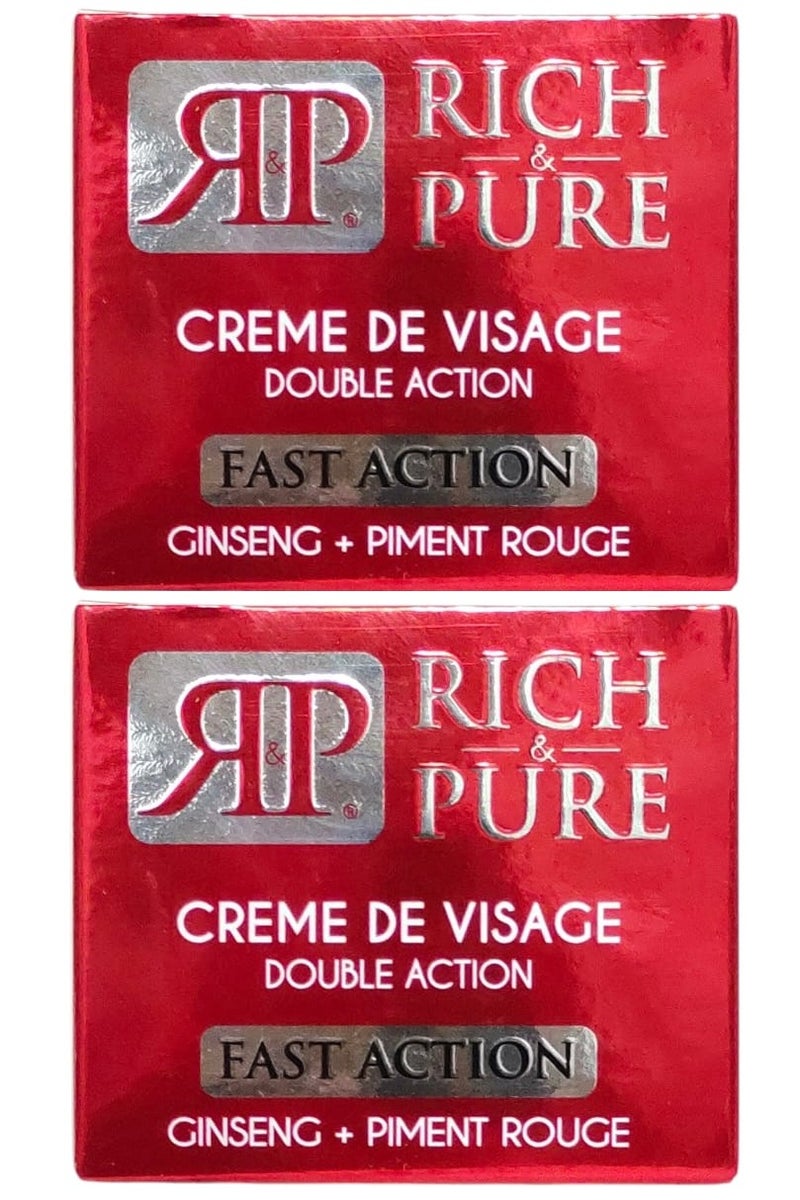 ريتش آند بيور قطعتين من كريم الوجه سريع المفعول بخلاصة الجينسنغ والفلفل الأحمر 40x2 مل