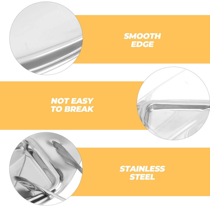 Stainless Steel Butter Dish Cheese Plate Set with Lid Kitchen Serving Tray Display Container - Image 5