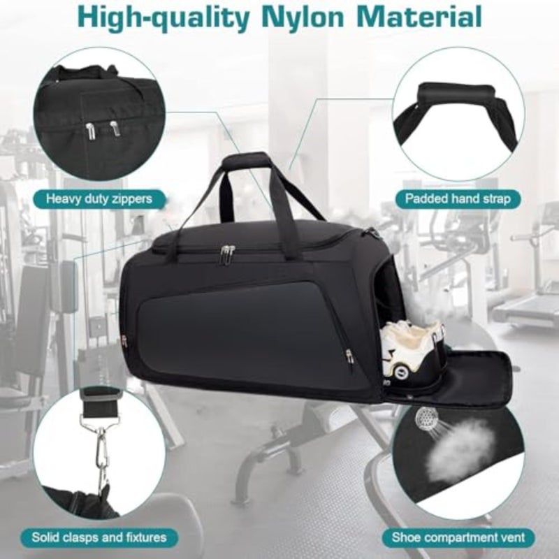 Gym Bag with Shoe Compartment Large Travel Duffle Bag for Men and Women Sports Travel Bag with Wet Pocket Multipurpose Weekender Overnight Bag for Workout Fitness Travel - Image 5