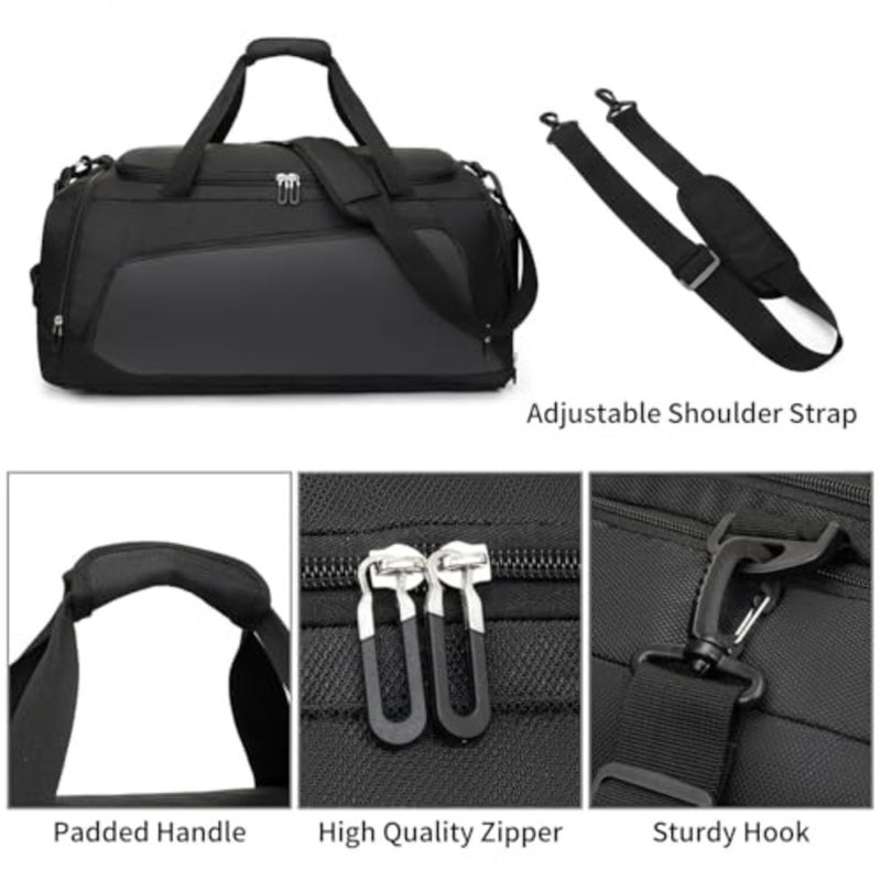 Gym Bag with Shoe Compartment Large Travel Duffle Bag for Men and Women Sports Travel Bag with Wet Pocket Multipurpose Weekender Overnight Bag for Workout Fitness Travel - Image 4