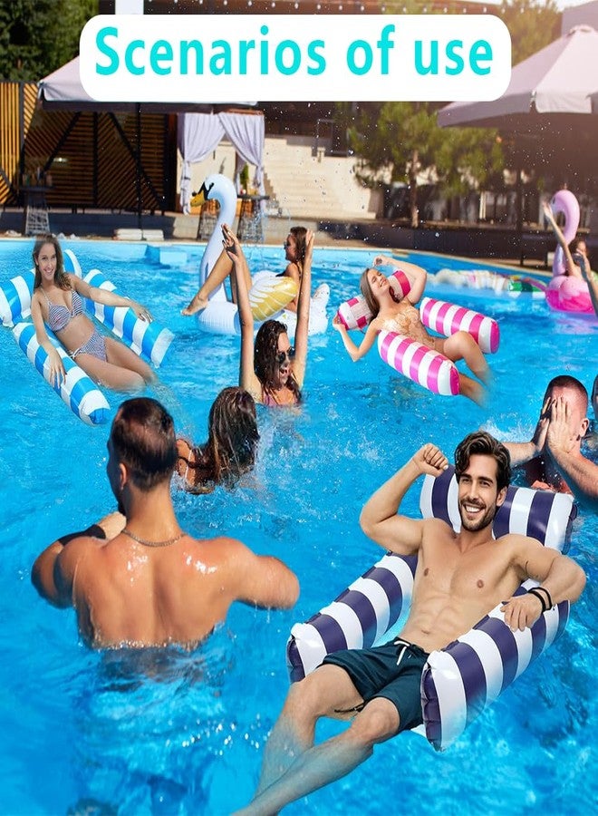 مجموعة من 3 عوامات حمام سباحة للكبار، أرجوحة مائية قابلة للنفخ 4 في 1، أرجوحة قابلة للنفخ بثلاثة أنابيب للكبار، كرسي وسرير عائم محمول، ألعاب عوامات حمام سباحة للكبار لقضاء عطلة ممتعة ومريحة، مضخة نفخ مجانية - Image 4
