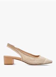 Celeste Women's Textured Slingback Shoes with Block Heels  - Image 3