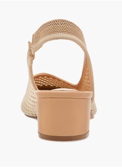 Celeste Women's Textured Slingback Shoes with Block Heels  - Image 5