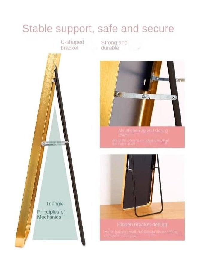 Vphom Full Length Floor Mirror, 60 x 160 cm, HD Mirror with Aluminum Frame, Large Standing Mirror with Stand, Hanging or Leaning Against the Wall, Full Body Mirror, Elegant Floor Mirror for Bedroom, Living Room, Entryway, Modern Decorative Mirror, High-Quality Wall-Mounted or Freestanding Mirror, Stylish Home Décor Mirror - Image 3