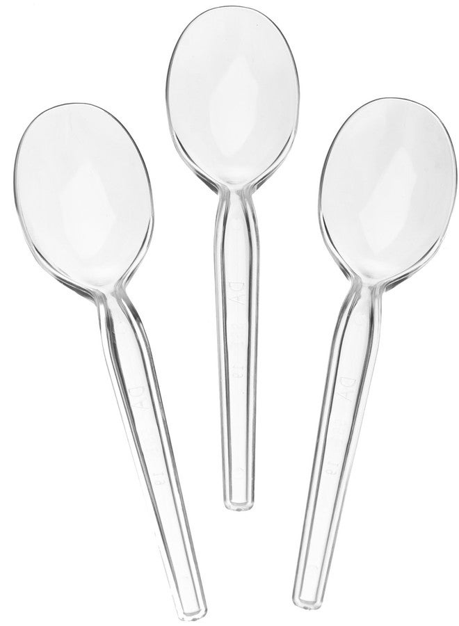 Settings [50 Count] Settings Plastic Clear Soup Spoons, Heavyweight Disposable Cutlery, Great For Home, Office, School, Party, Picnics, Restaurant, Take-out Fast Food, Outdoor Events, Or Every Day Use, 1 Bag - Image 2