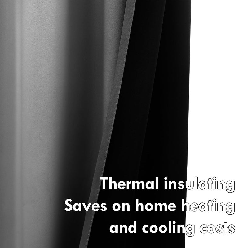 weesire Ombre Blackout Curtains for Bedroom Living Room 2 Panels 100% Blackout Black and White Gradient Curtains, 52x84 Inches - Image 4