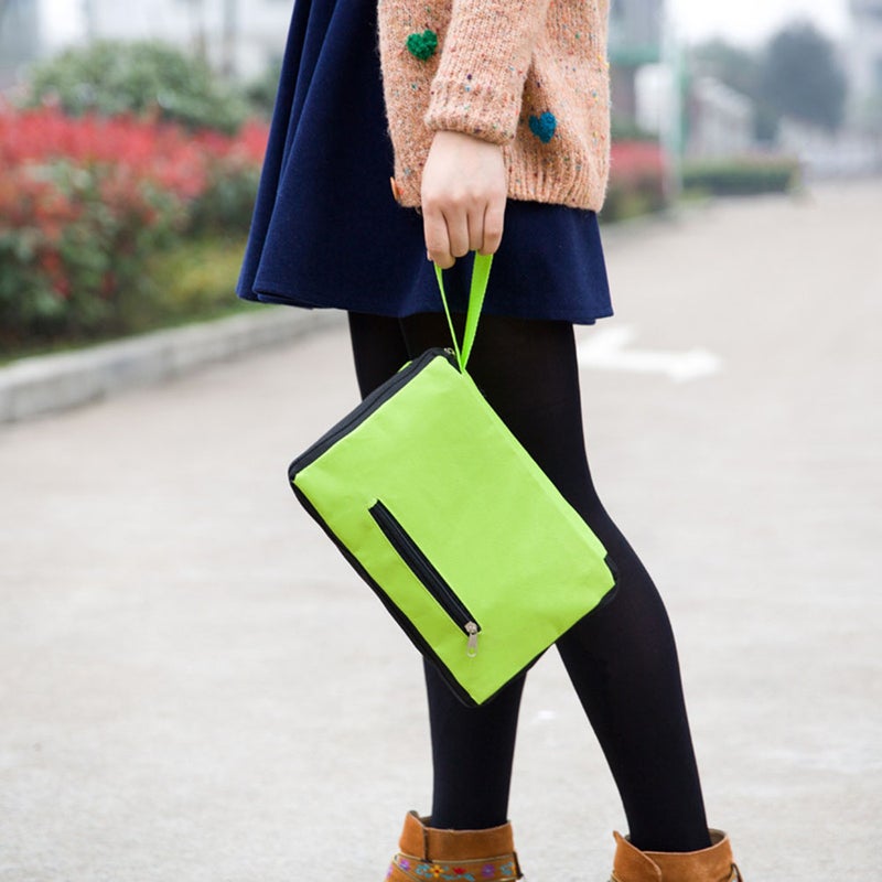 1Pc Folding Shopping Cart Bag Shopping Cart Portable Oxford Cloth Grocery Tote Pulling Wheel Market Trolley (Green) - Image 5