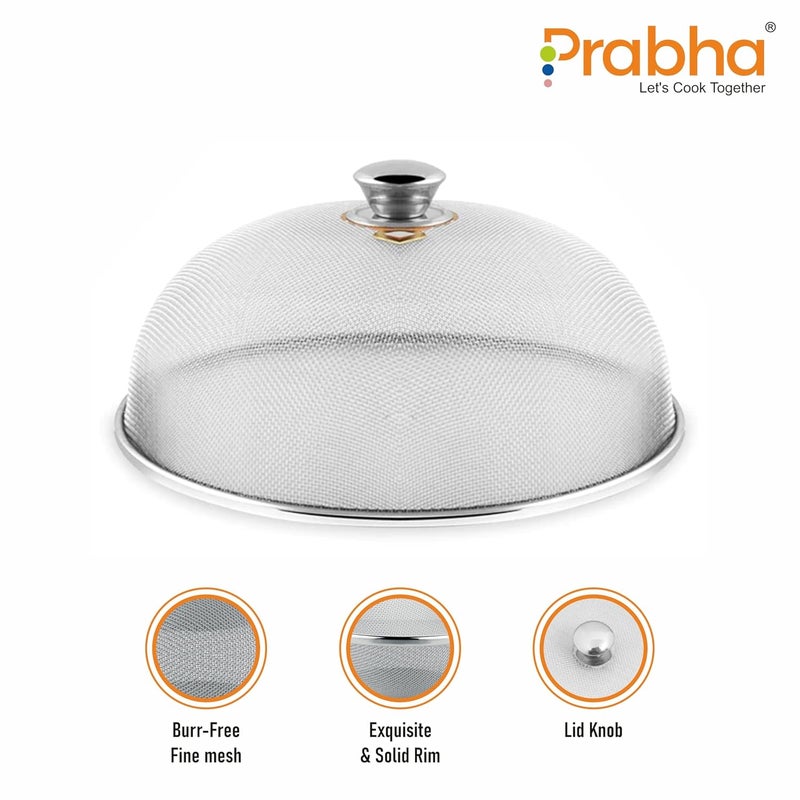 Prabha Prabha Stainless Steel Dish Cover 23cm 28 CMCombo Keep Your Food Fresh and Stylish Ideal for Home KitchenFlies Mosquitoes Insect Proof Dining Tables Covers FruitsCakeVegetableRiceCover  - Image 5